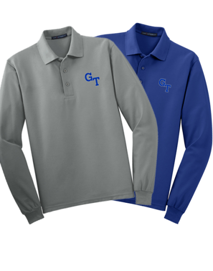 Mens Long Sleeve Polo Embroidered