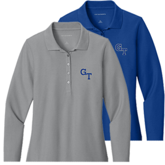Academic Long Sleeve Polo Embroidered - <p style="color: #ff1493;"><strong>Women's</strong></p>