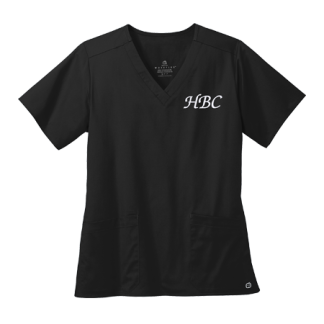 Cosmetology Embroidered Scrub Top - <p style="color: #ff1493;"><strong>Women's</strong></p>